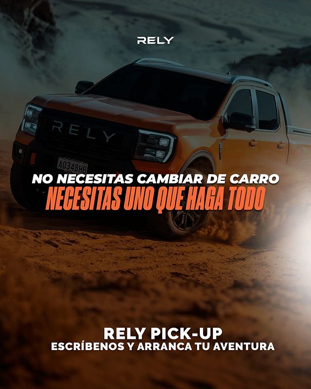 Arte de campaña RELY con una RELY R8 naranja: no necesitas cambiar de carro (ilustración)