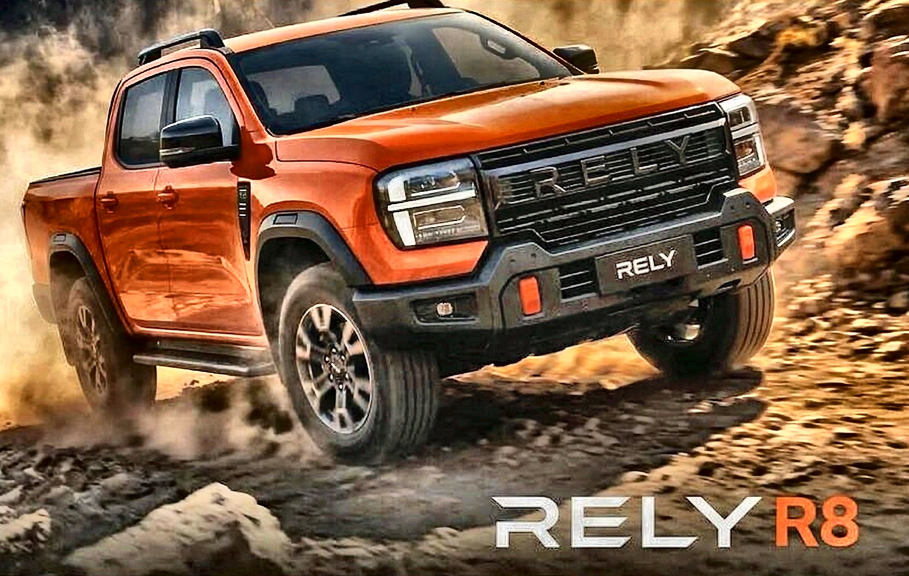 RELY R8 4x4 en acción off-road