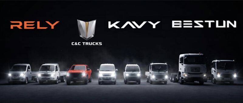 Marcas RELY, KAVY, BESTUN y C&C Trucks